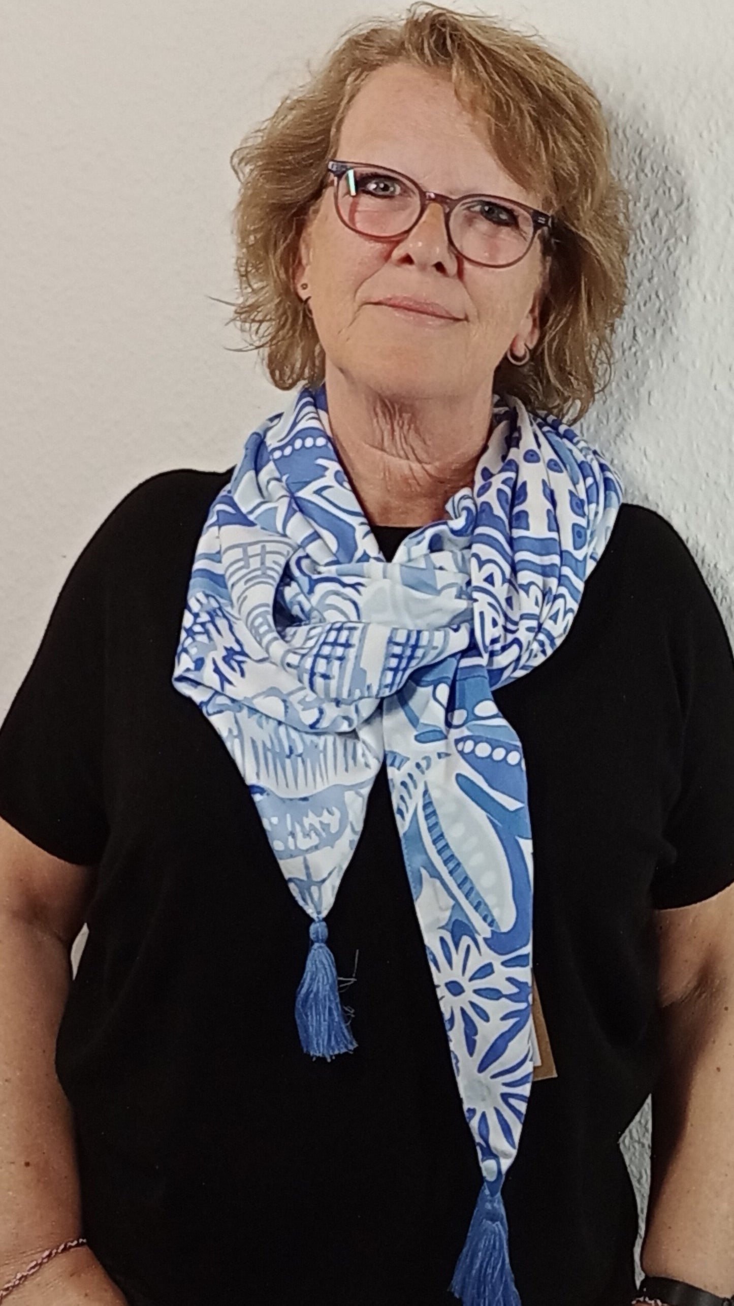 "Zwillingsherz" Dreieckschal "Blue Hapiness"