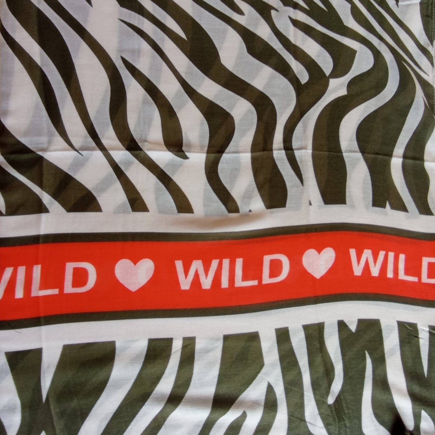 Herbstschal Zebra "Wild" olivgrün-orange