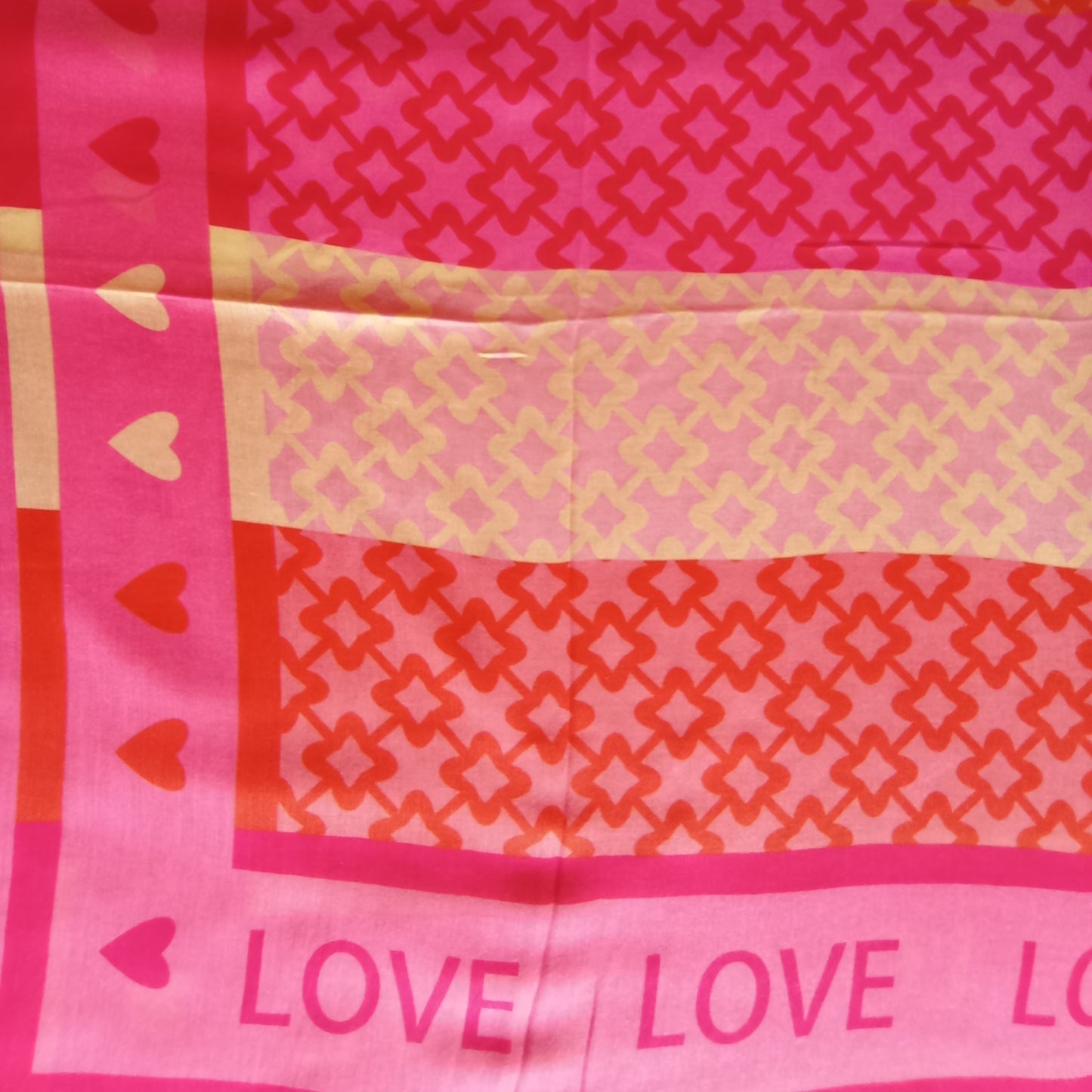 Herbstschal "Love" pink, orange und gelb