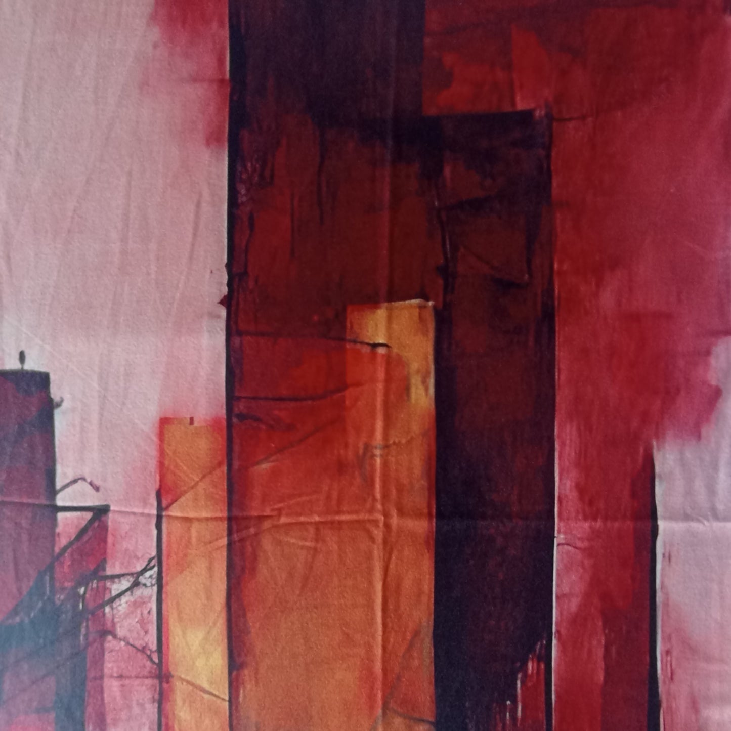 Winterschal "Farbmix" in rosa, braun, orange und gelb