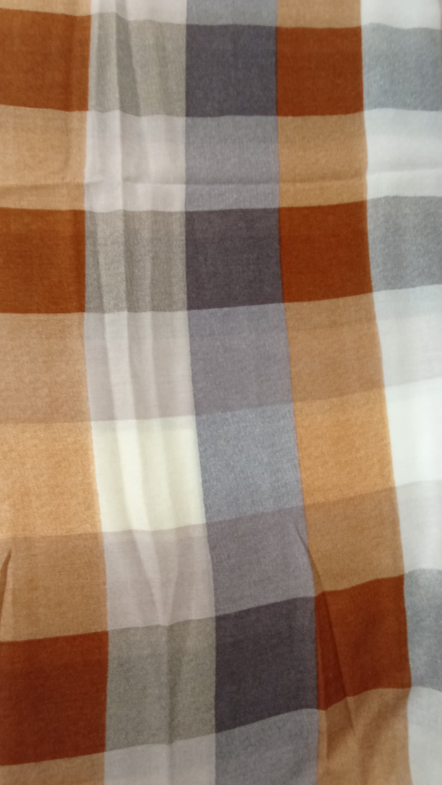 Herbst-/Winterloop "Kariert" in beige, braun, weiß und grau