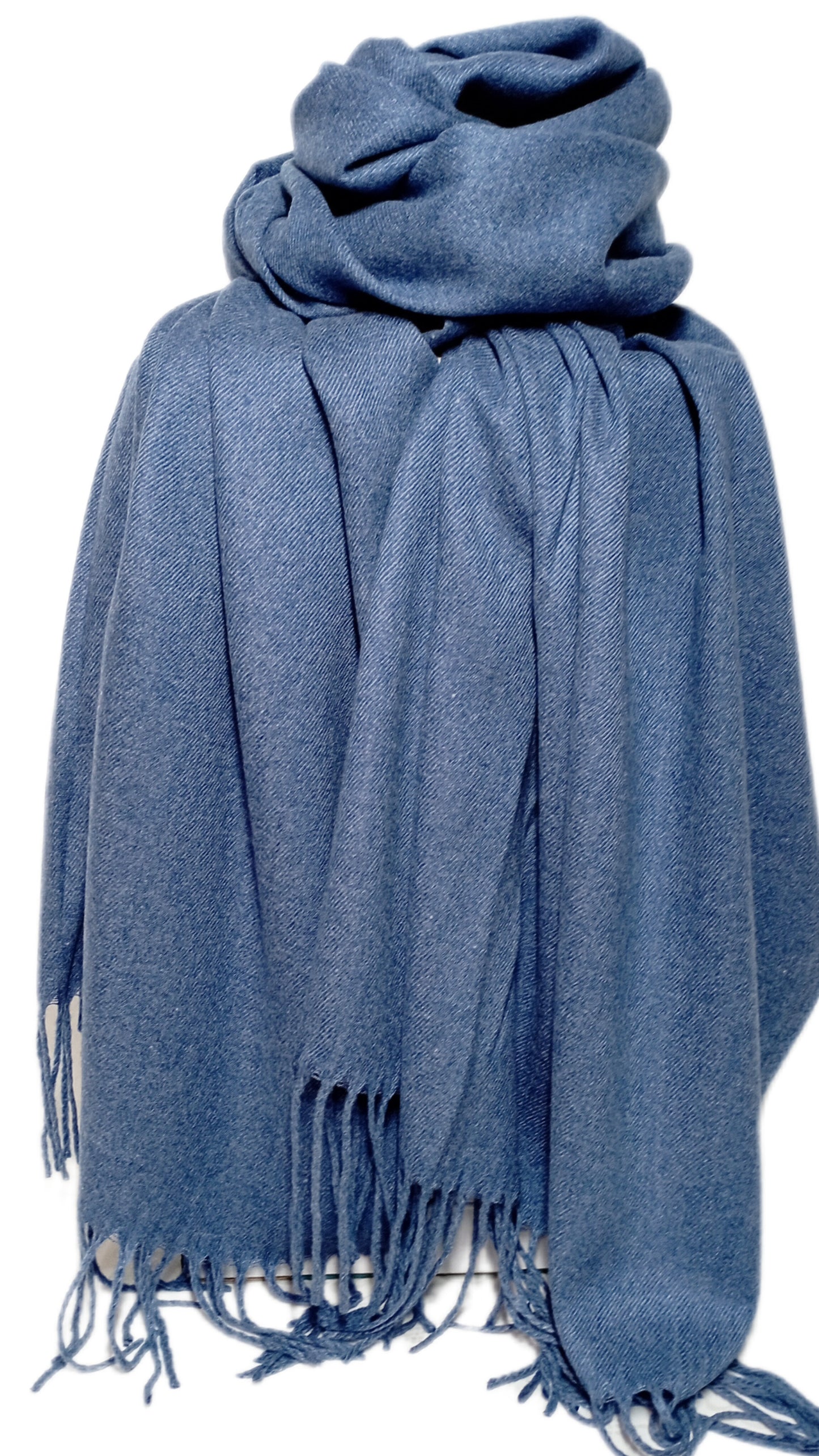 Mega kuscheliger Winterschal "uni Kaschmir" in grau und anderen Farben, mit Fransen