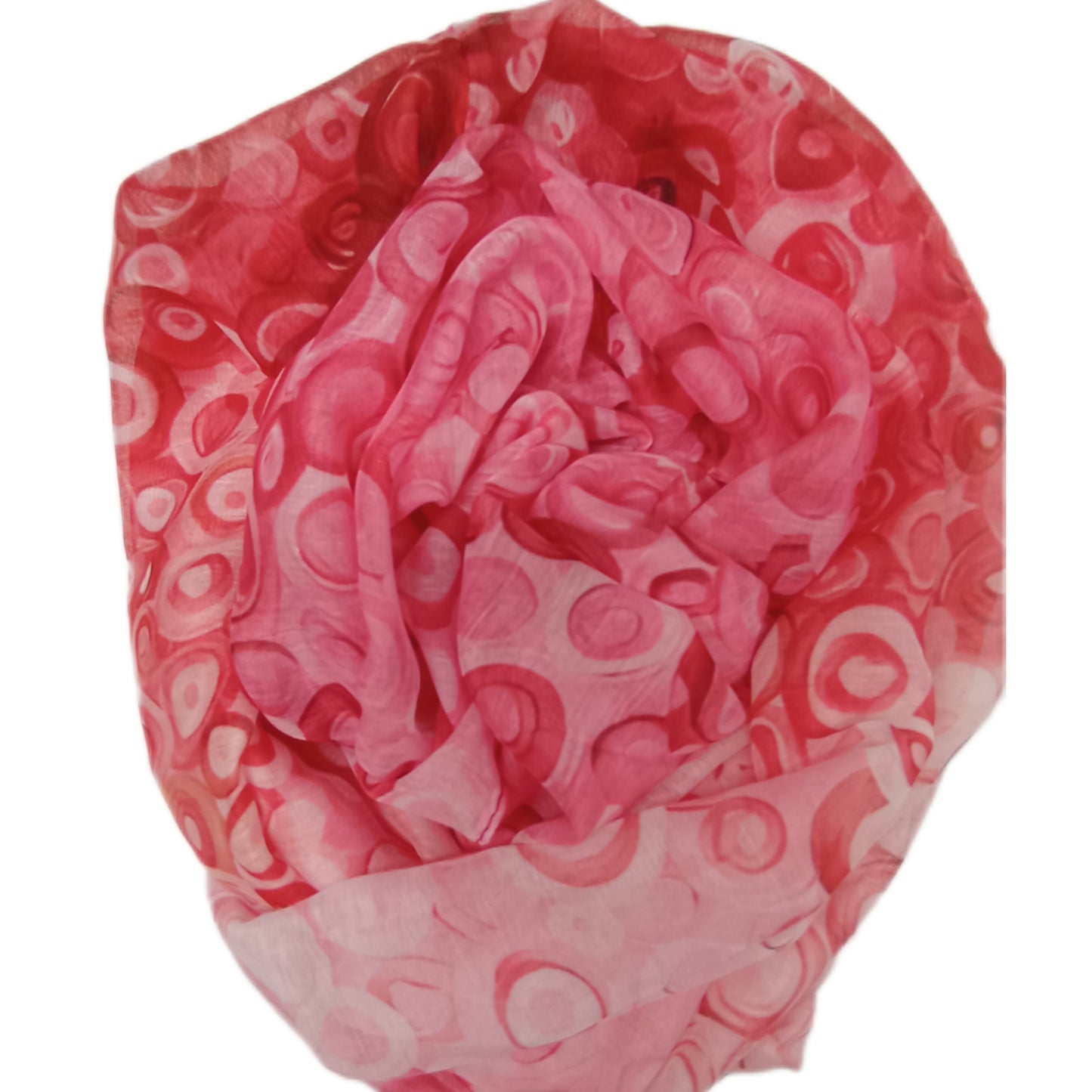 leichter Sommerloop "Blubberblasen" in rot, rosa und weiß