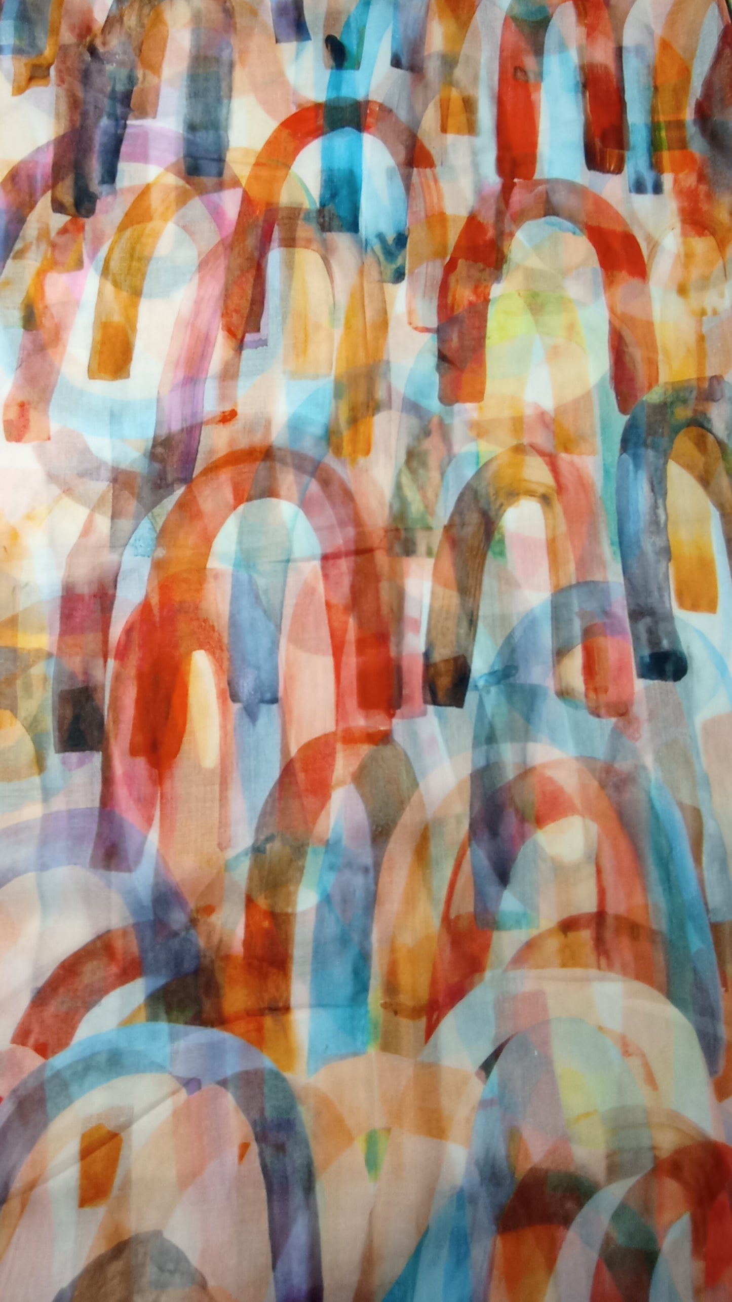 Sommerloop "Bögen" in bunt (orange, blau, weiß, rot)