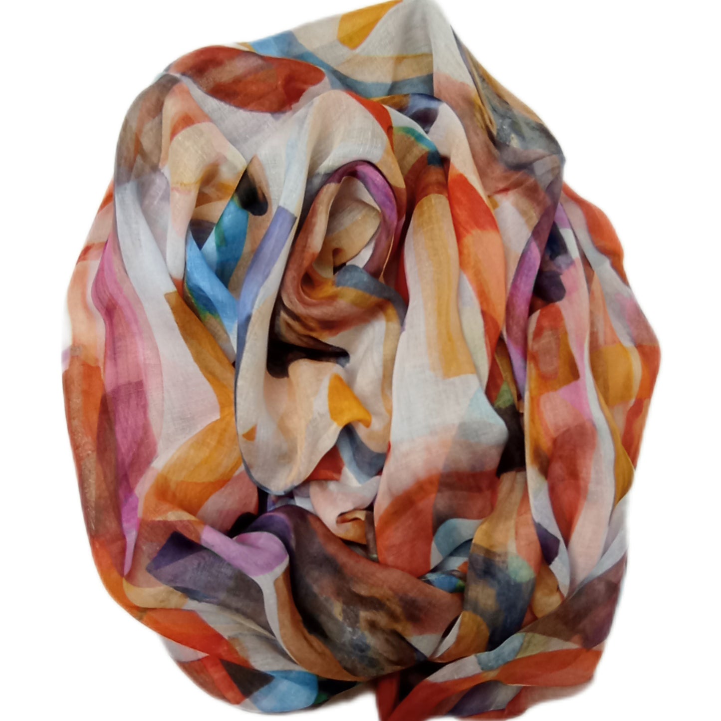 Sommerloop "Bögen" in bunt (orange, blau, weiß, rot)