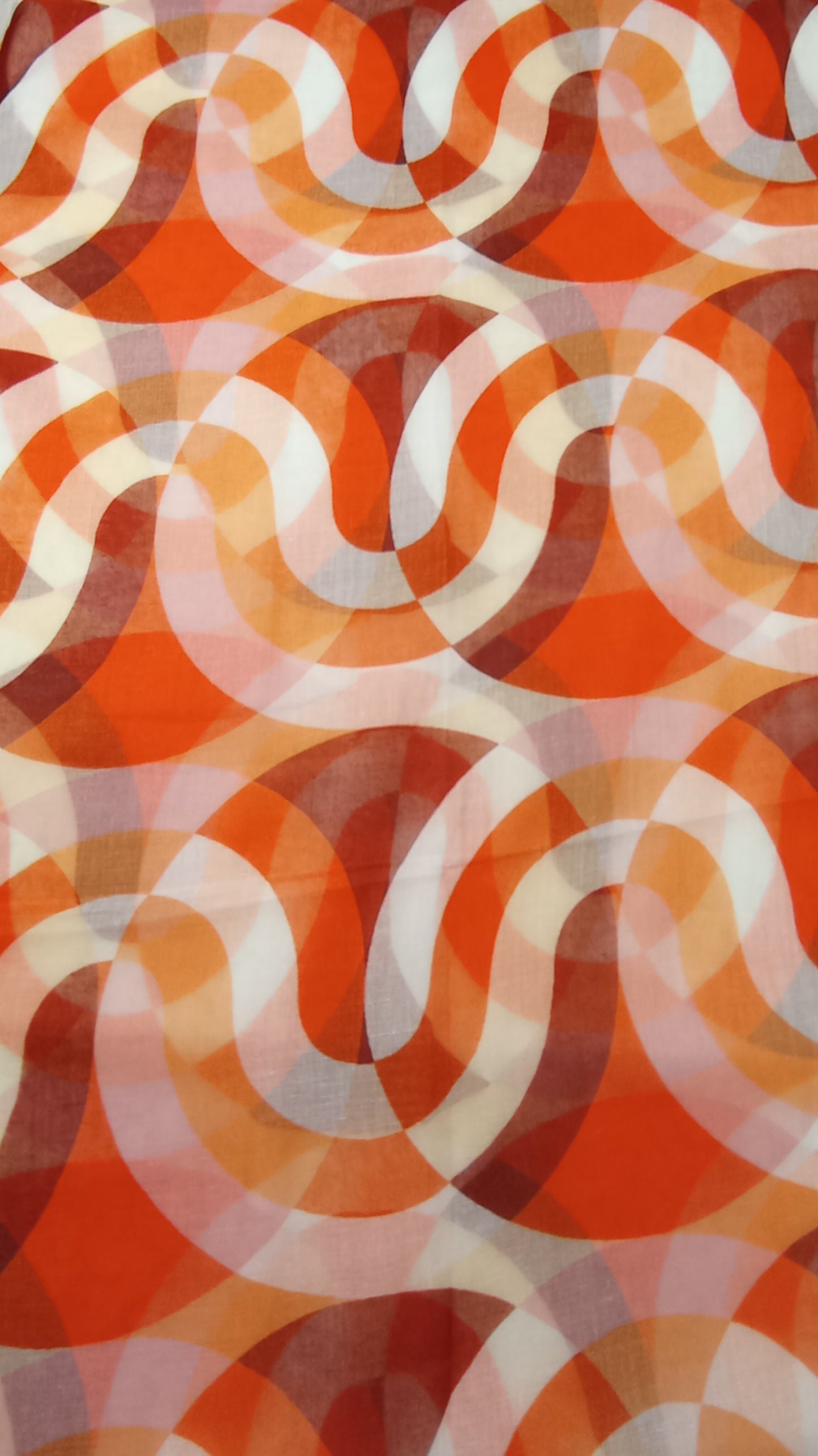 Sommerloop "Bögen und Kreise" in orange, braun und weiß