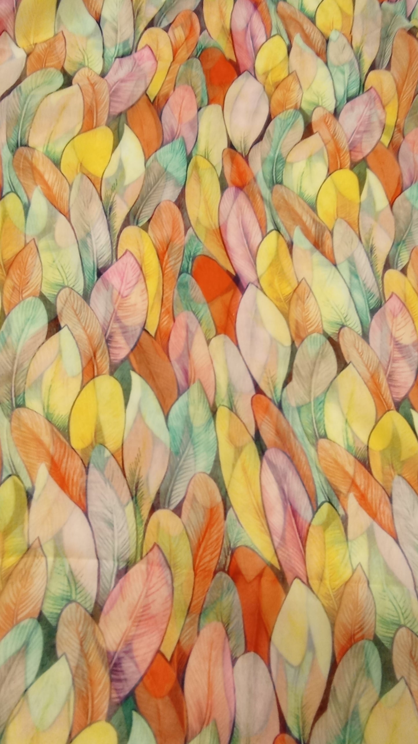 Sommerloop "Blätter" orange, rosa, gelb und grün