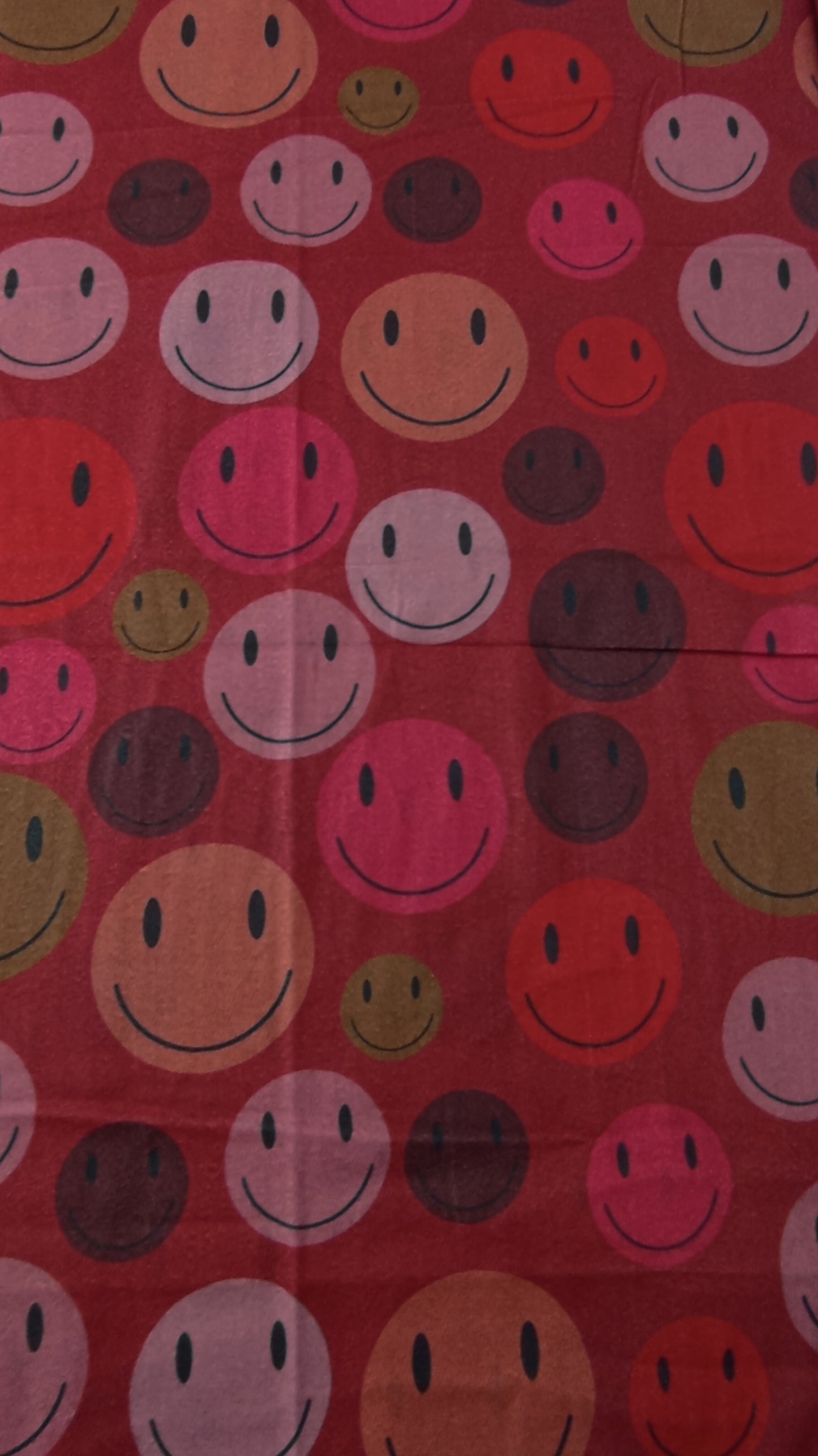 warmer Winterschal "Smiley" in weinrot, grau und beige