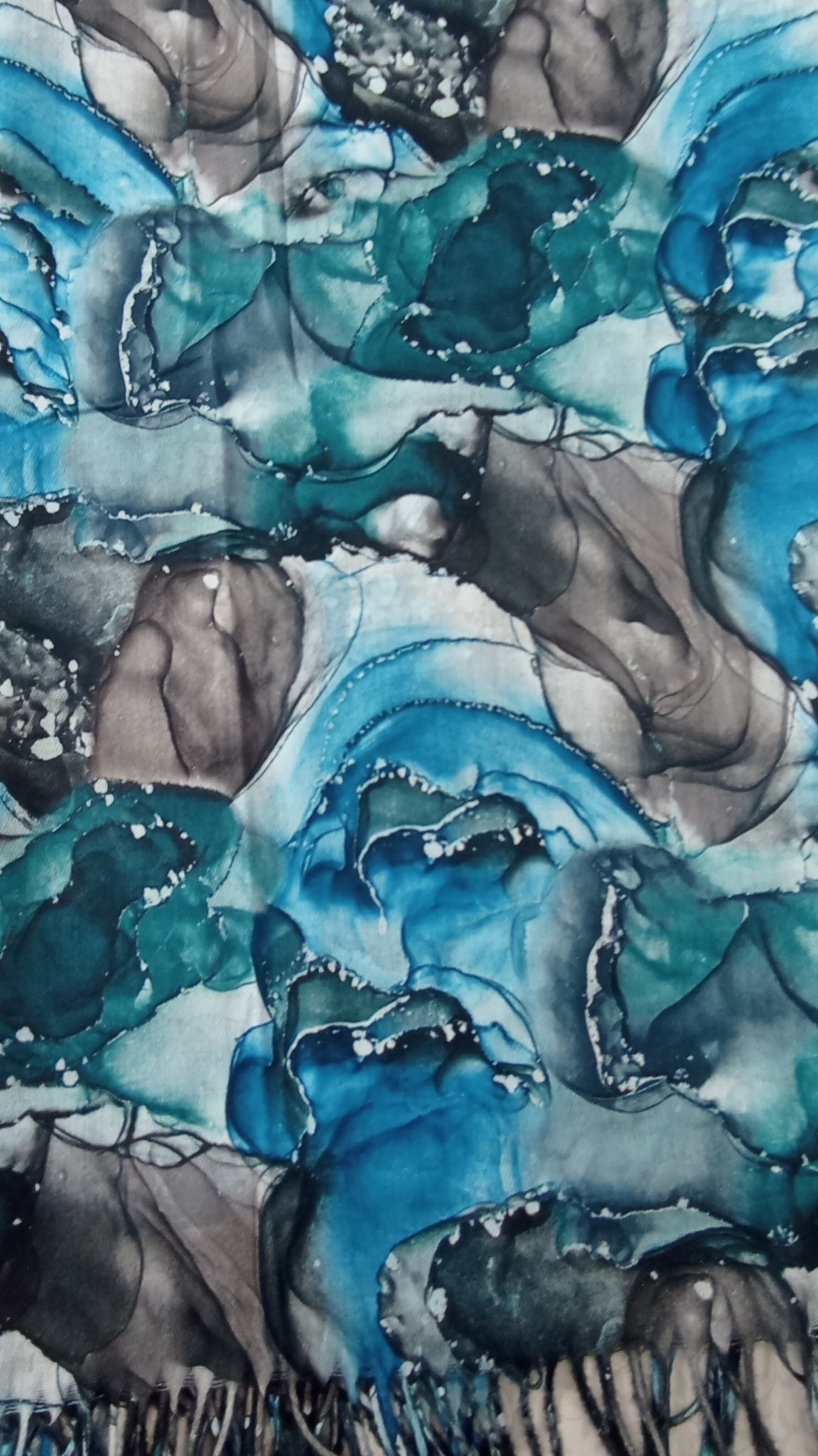 warmer Winterschal "Blau-Mix"