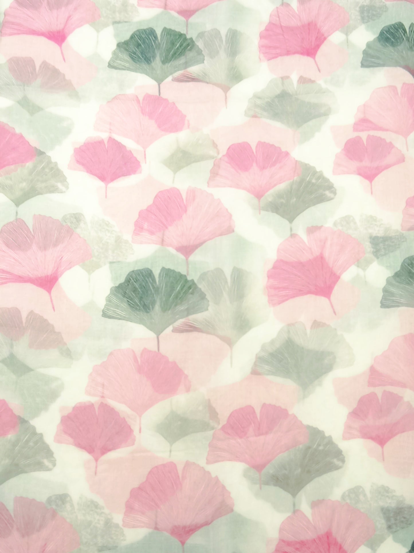 leichter Sommerloop "Ginko" rosa, grau und weiß