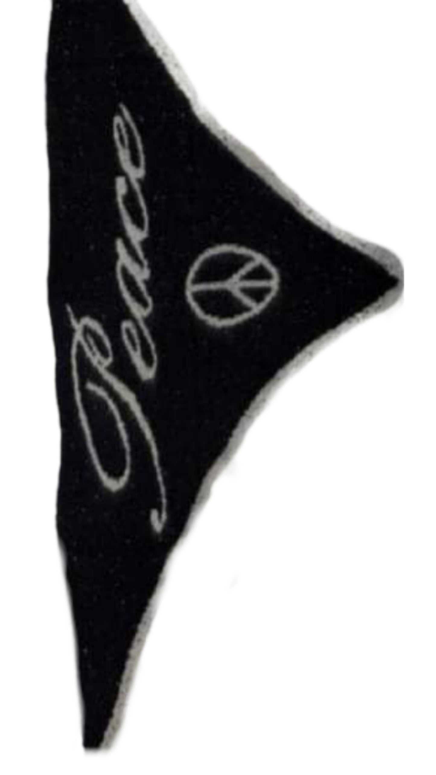 Warmer Dreieck-Schal "Peace" in schwarz - grau