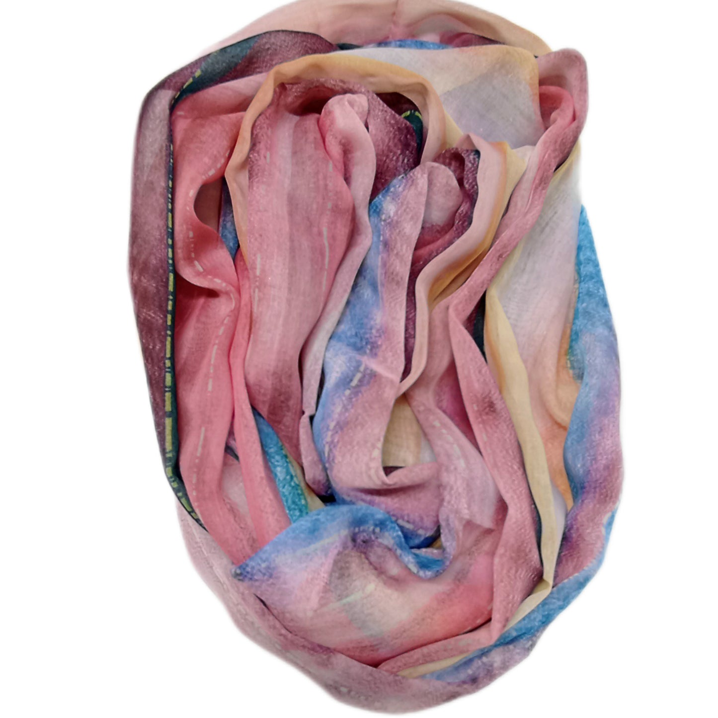 Sommerloop "Streifen" rosa, gelb und blau