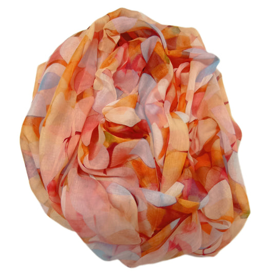 schicker Sommerloop "Blätter" in orange, rosa und blau