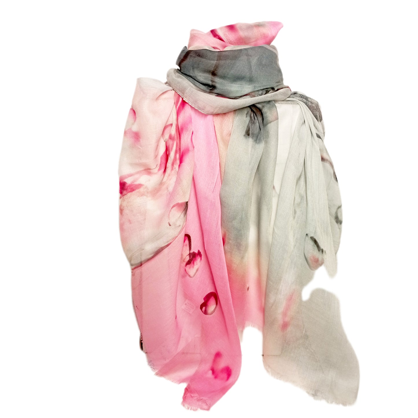 schicker Sommerschal "Libelle" in rosa, pink und grau