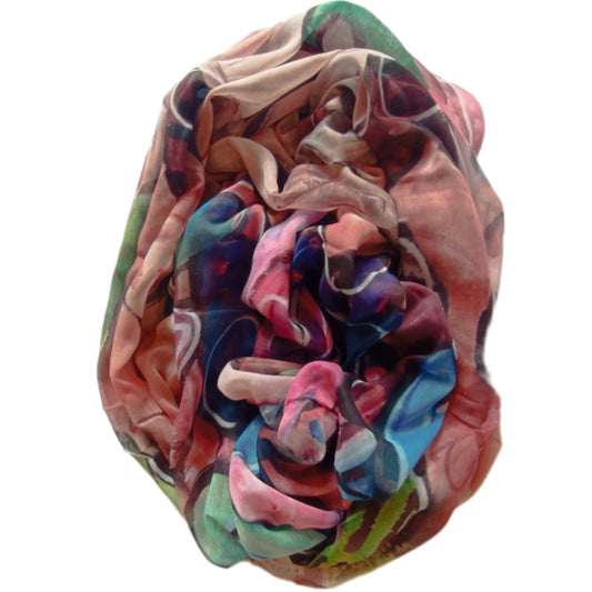 Schöner Herbstloop "bunte Herzen" in rosa und bunt