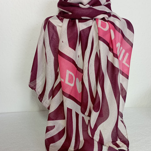 Herbstschal Zebra "Wild" beere-pink