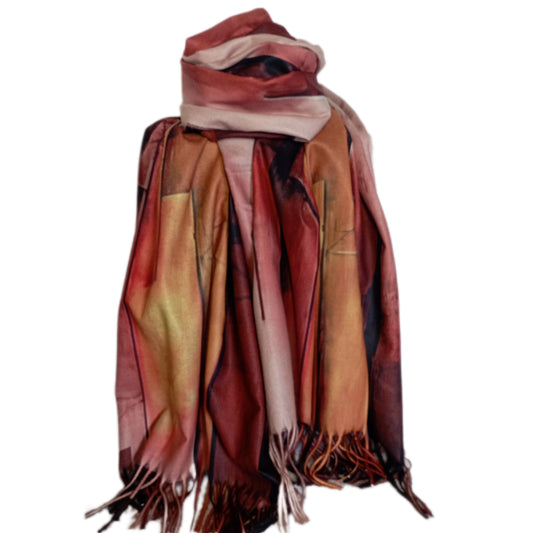 Winterschal "Farbmix" in rosa, braun, orange und gelb