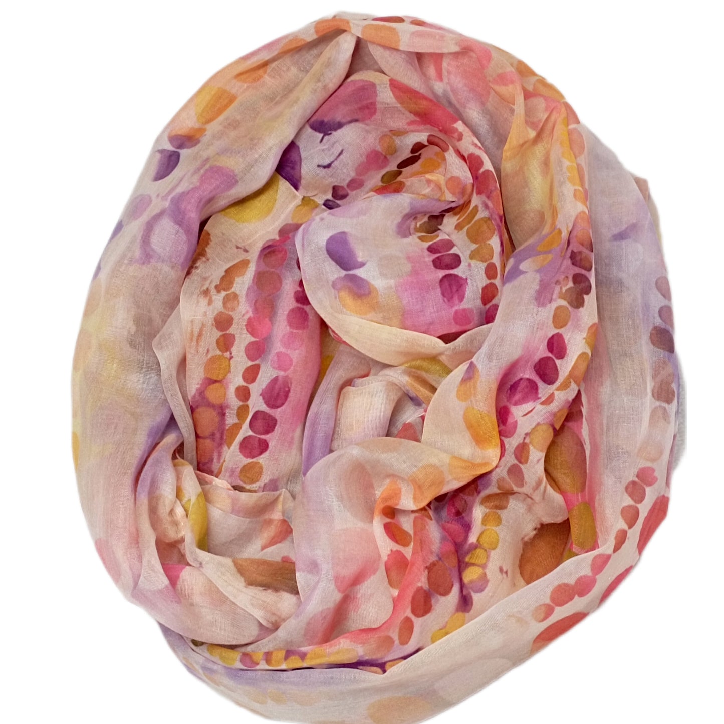 leichter Sommerloop "bunte Punkte" in gelb, orange, rosa, rot und lila