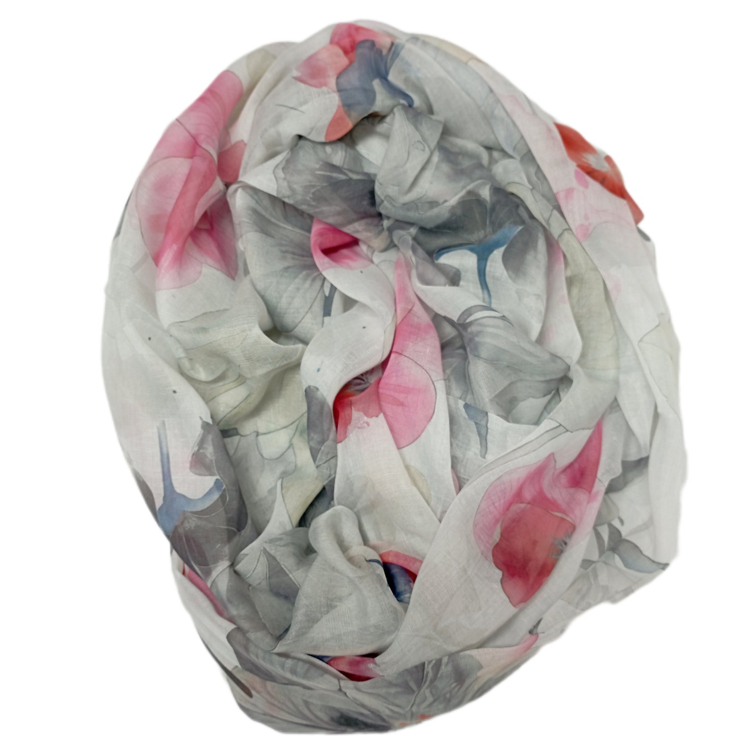 leichter Sommerloop "Blümchen" in grau und rosa
