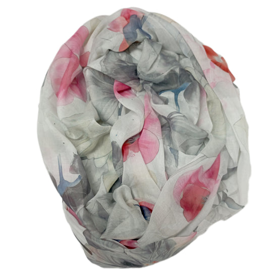 leichter Sommerloop "Blümchen" in grau und rosa