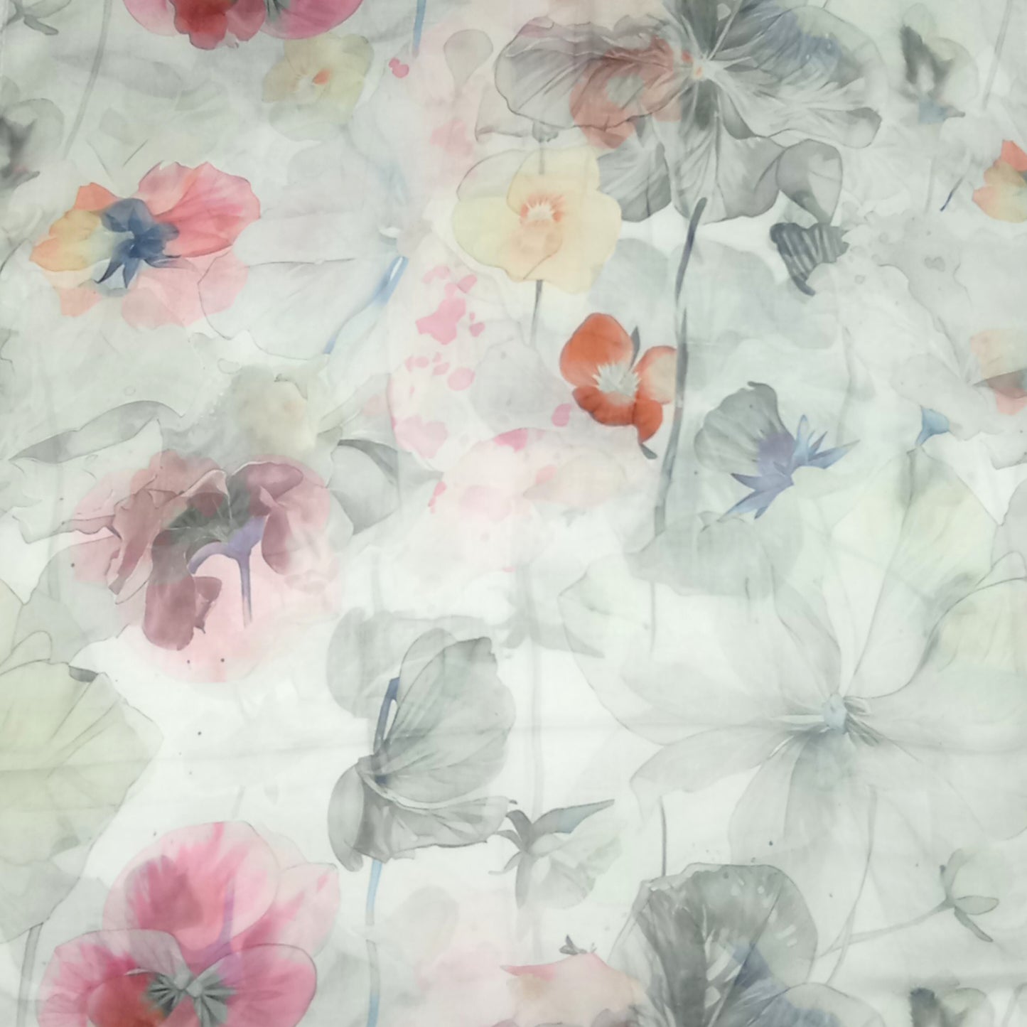 leichter Sommerloop "Blümchen" in grau und rosa