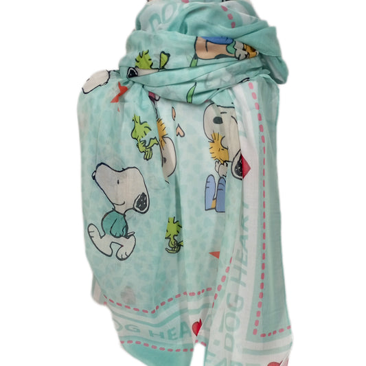 toller Sommerschal "Snoopy u. Woodstock" in mint