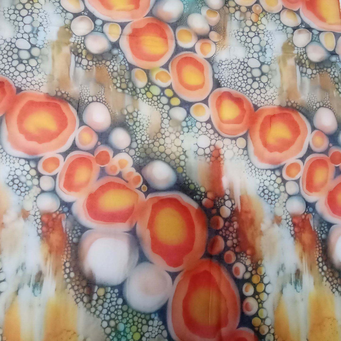Ganz leichter Sommer-Schal "Sprudel" in orange, gelb und weiß