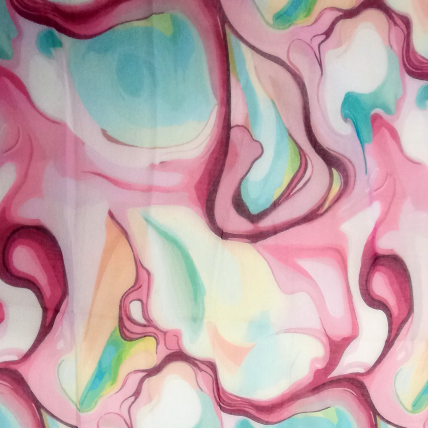 Ganz leichter Sommer-Schal "Pink-Mix" in pink, blau und gelb