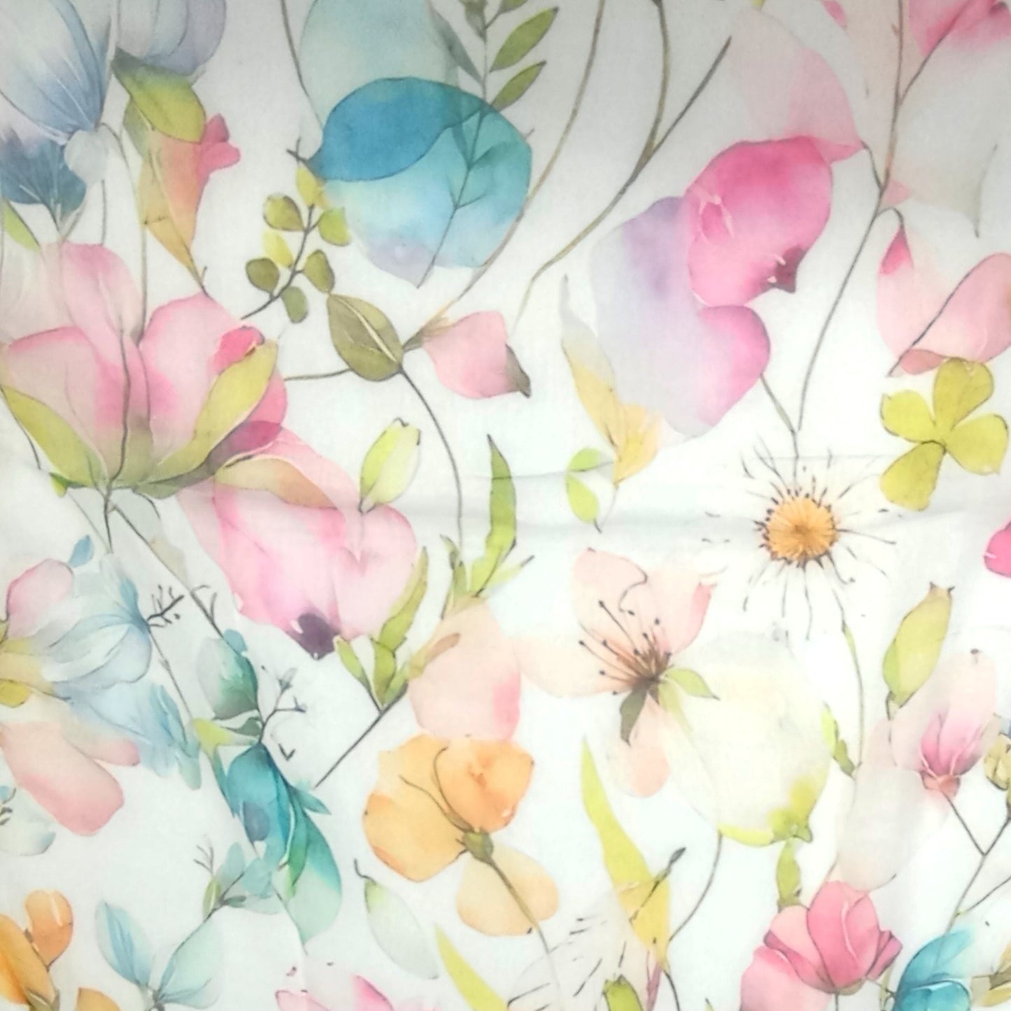 Ganz leichter Sommer-Schal "Pastellblumen"