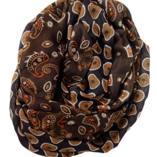 Kuschelig dicker Winterloop "3-fach-Mix" in braun, beige, orange und weiß