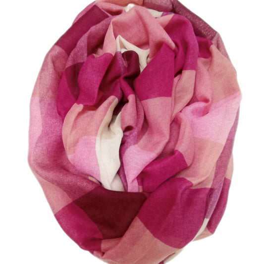 Herbst-/Winterloop "Kariert" in beere, rosa, beige und weiß