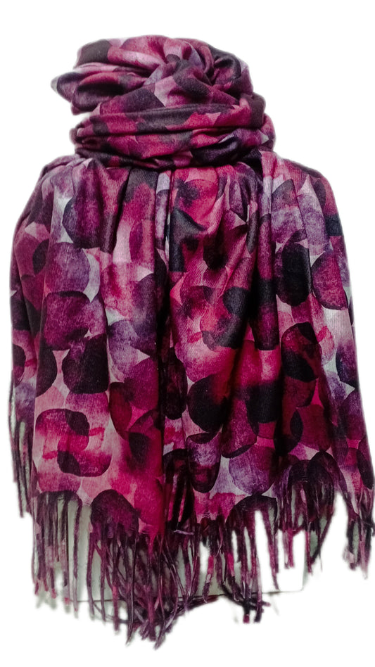 Schöner Schal "Tupfen" in beere, pink und rosa