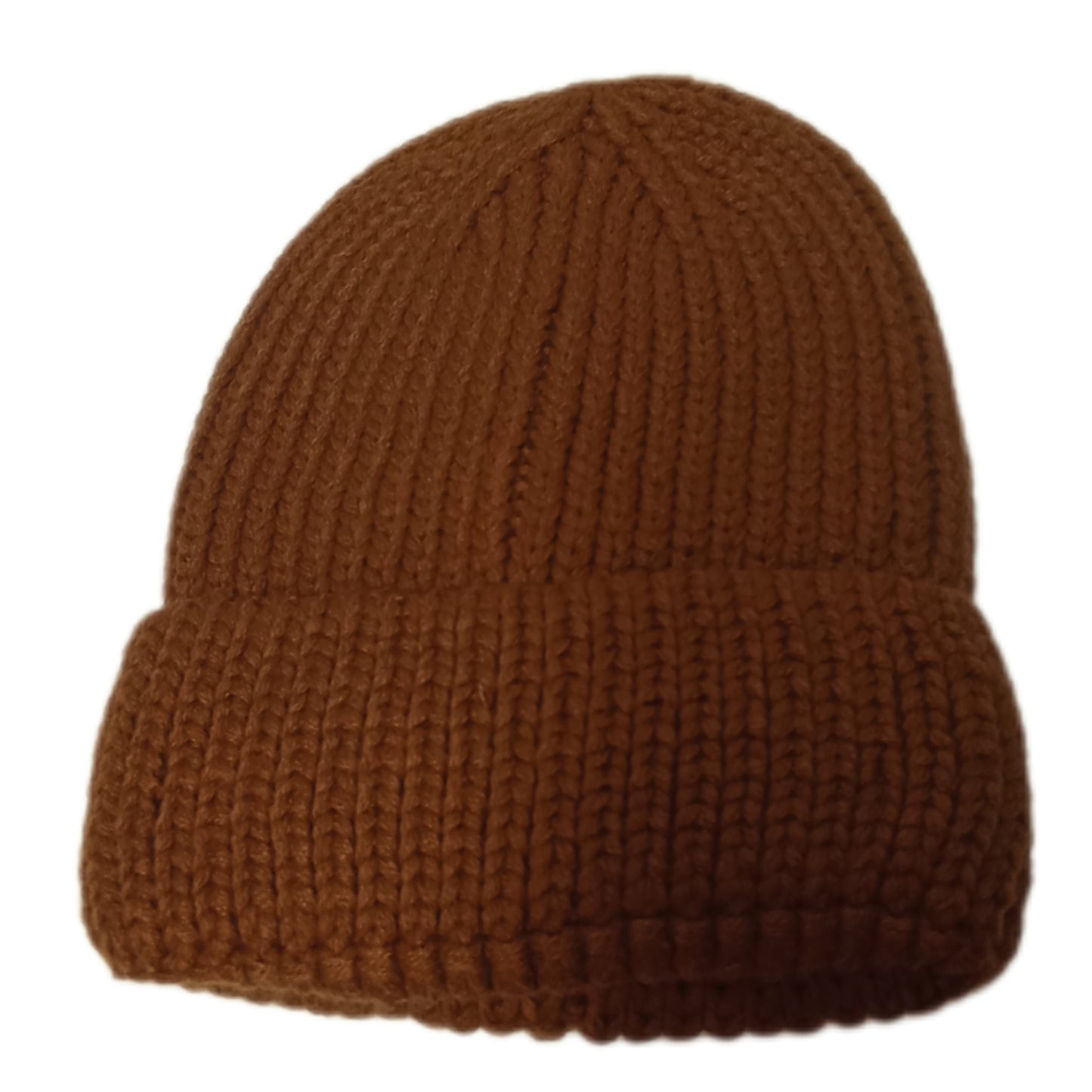weiche Strick-Beanie mit breitem, doppeltem Rand in 3 Farben (unisex)