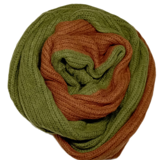 Winterloop"Strickoptik" zweifarbig in braun und kaki