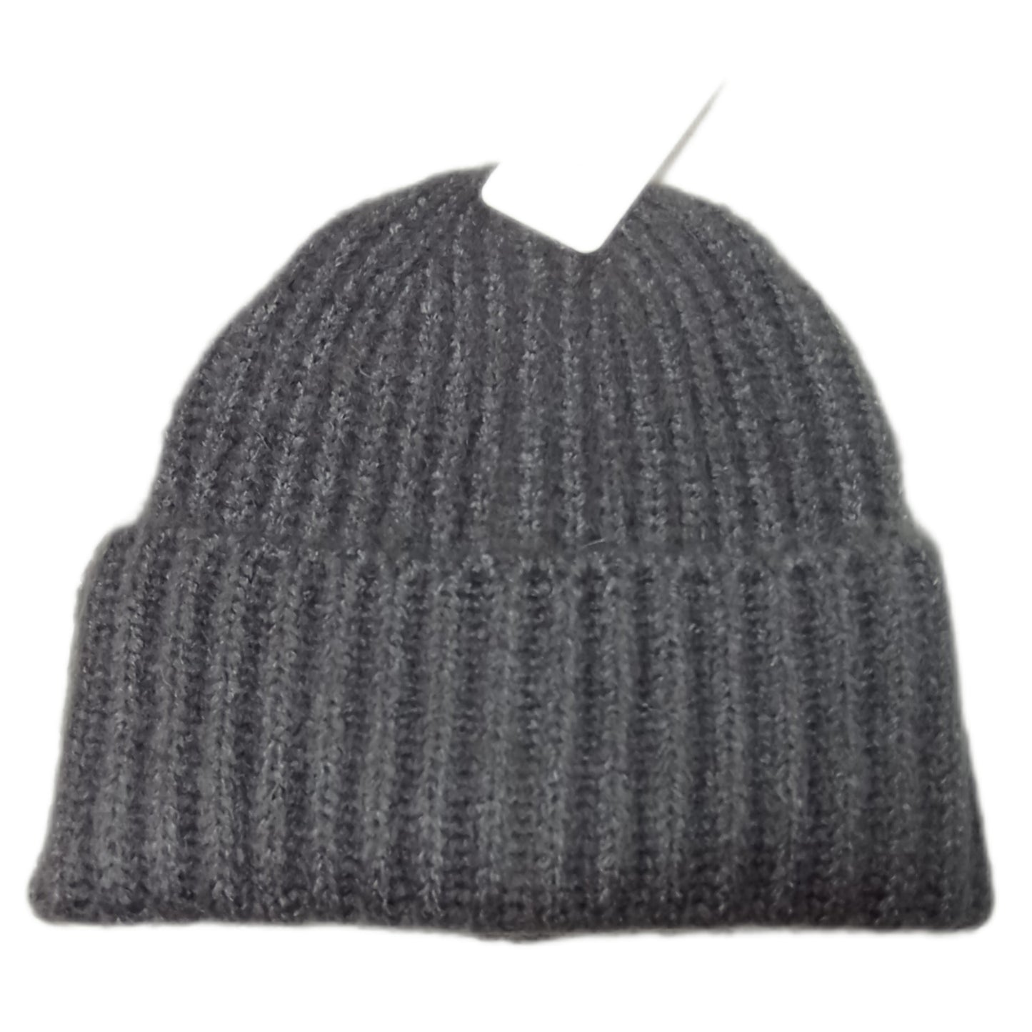 warme, weiche Beanie-Mütze mit doppeltem Rand in pink / dunkelgrau