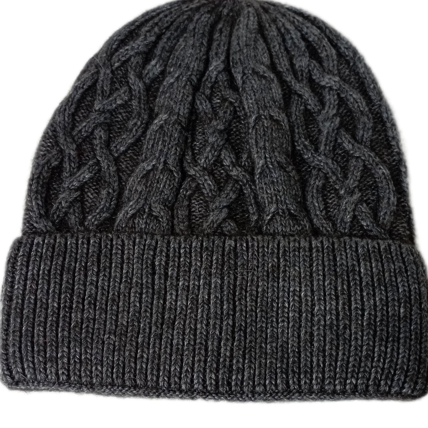 ganz dicke, weiche Beanie-Mütze mit doppeltem Rand in braun, dunkelrot und anthrazit (meliert)