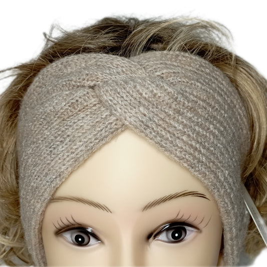 schickes, warmes Stirnband in beige