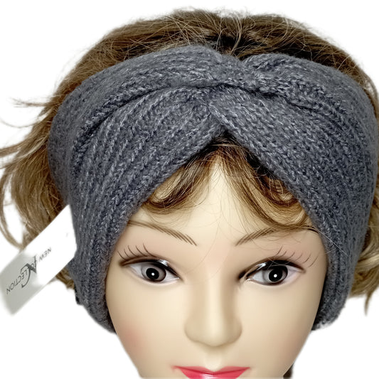 schickes, warmes Stirnband in beige oder dunkelgrau
