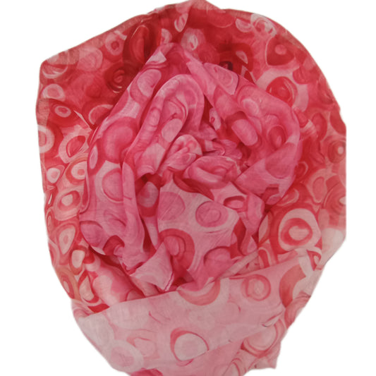 leichter Sommerloop "Blubberblasen" in rot, rosa und weiß