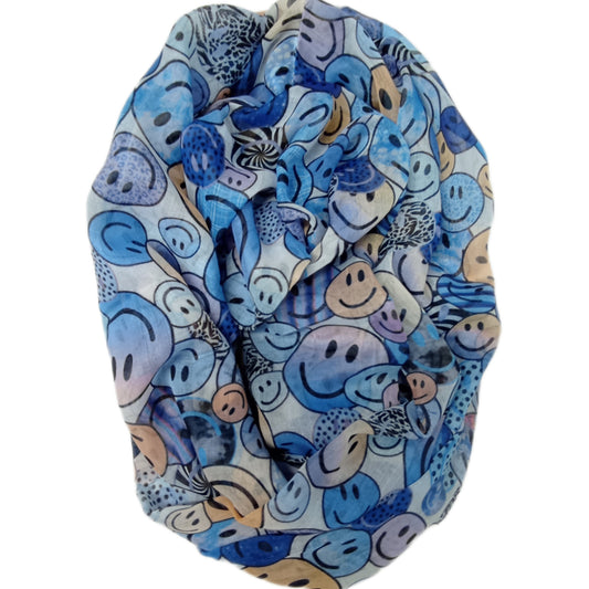 Sommerloop "Smiley" in blau