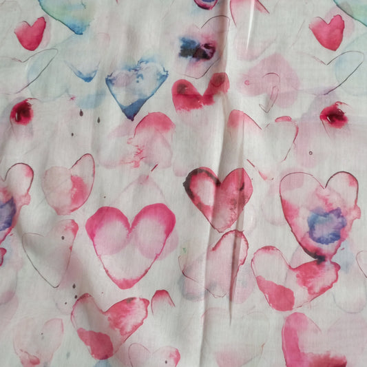 leichter Sommerloop "Herzen" in weiß, pink, rosa und blau