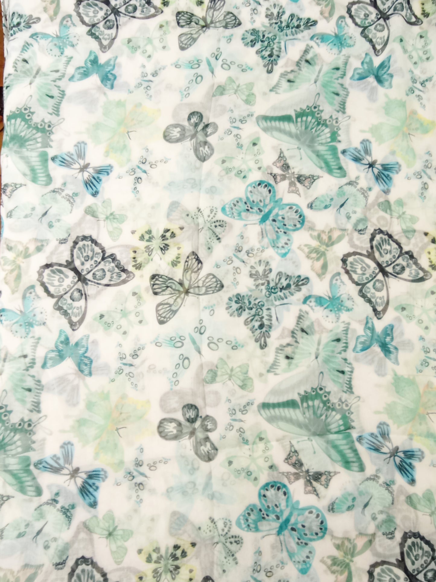 leichter Sommerloop "Schmetterlinge" mint, petrol und türkis