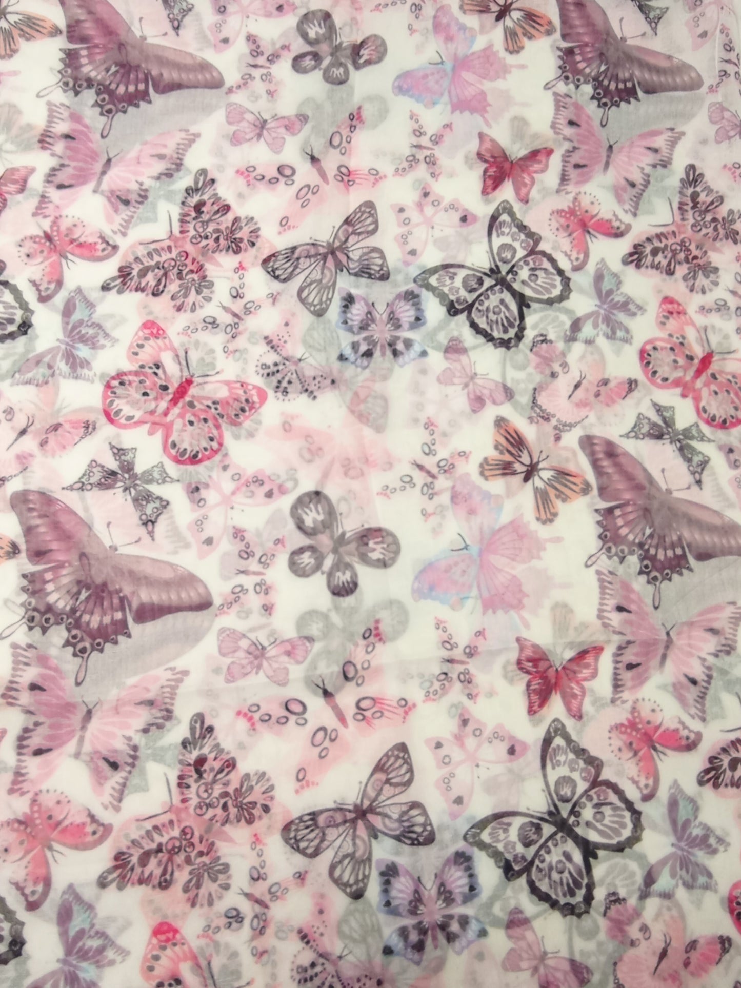 leichter Sommerloop "Schmetterlinge" rosa, pink und beere