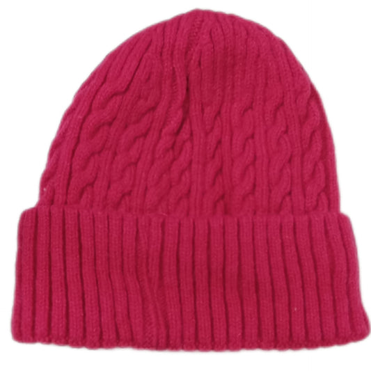 gefütterte Beanie-Mütze in pink