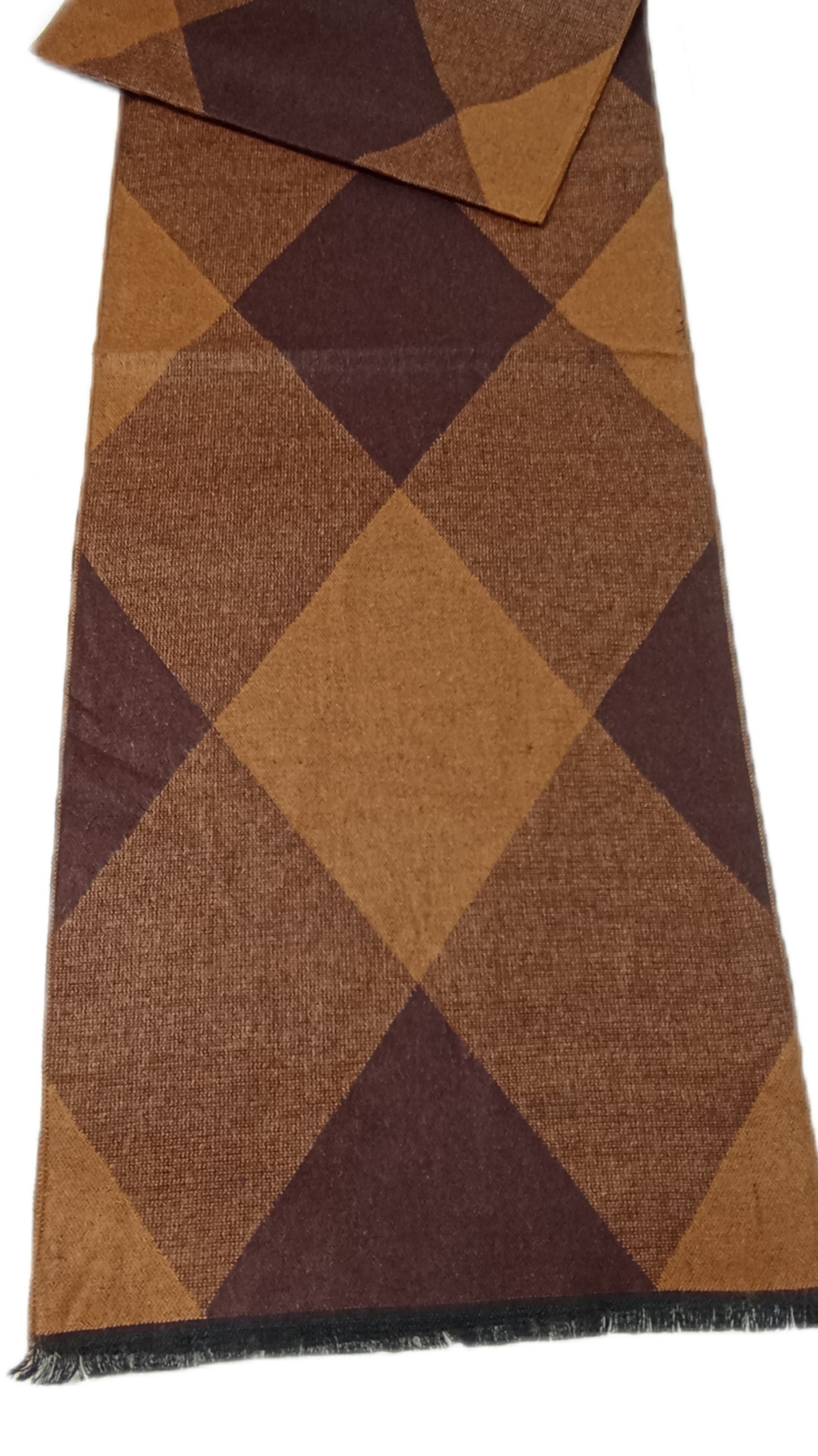 Männer-Winterschal "Rhomben" in braun und beige