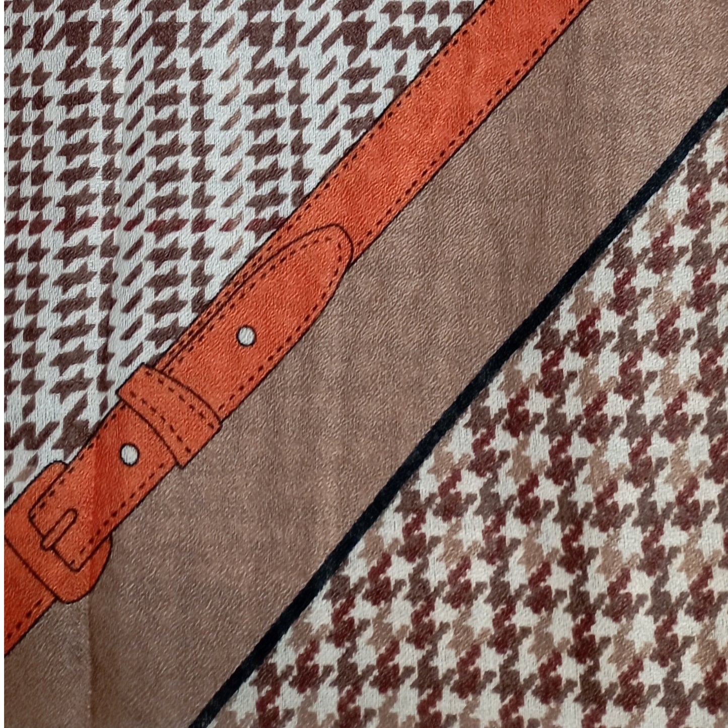 kuscheliger Winterloop "Hahnentritt" in braun, beige, natur und orange