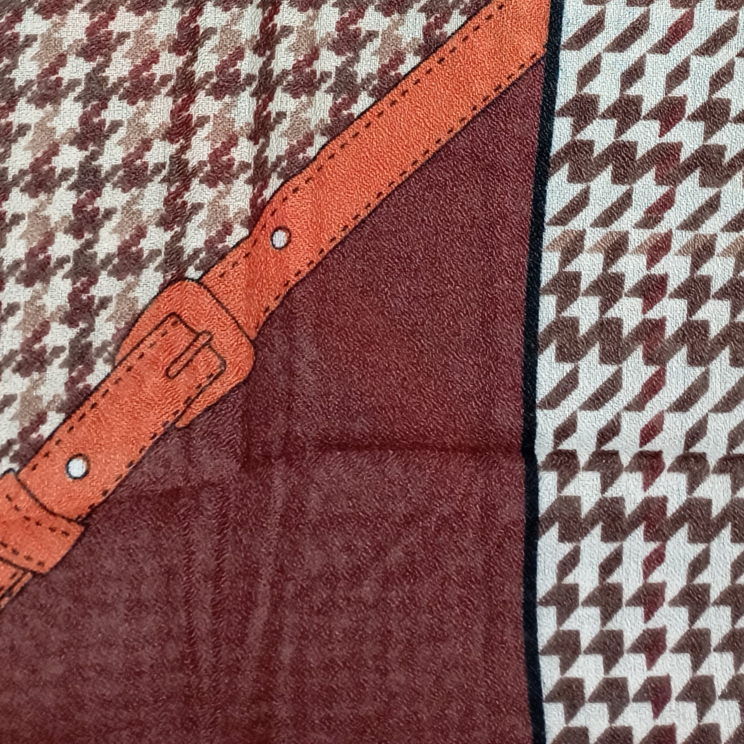 kuscheliger Winterloop "Hahnentritt" in braun, beige, natur und orange