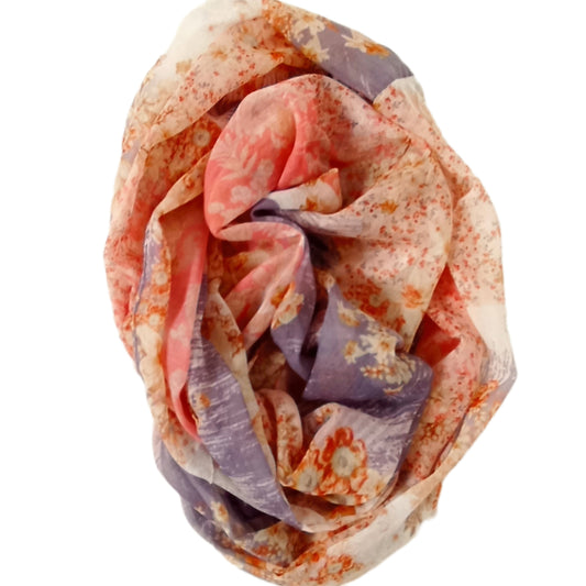 Sommerloop mit "Blümchen" in rosa, grau und braun